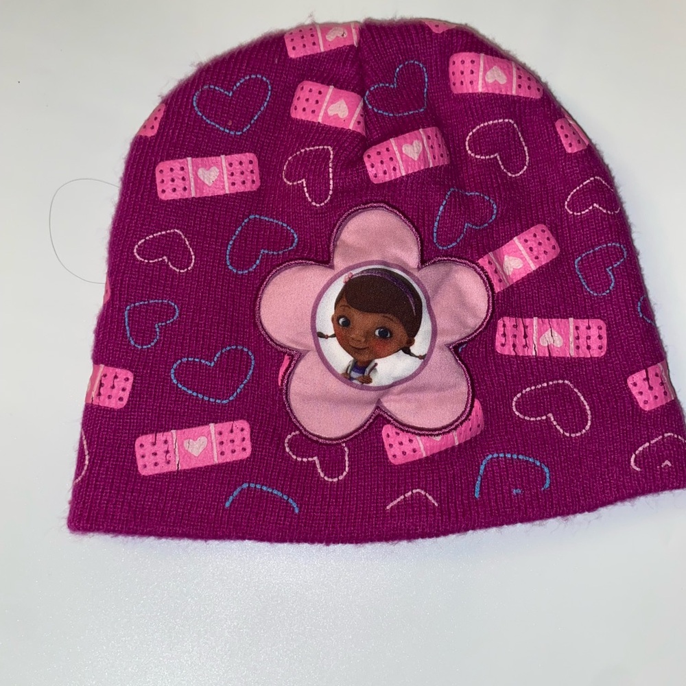Kids Pink Beanie with Character Design